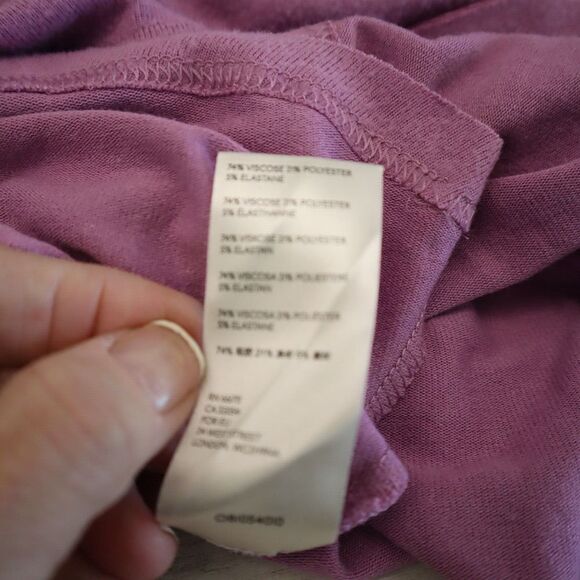 Free People OB1054010 Womens Sz XS Plum Lilac Forever Your Girl Babydoll L/S Top - Picture 8 of 9